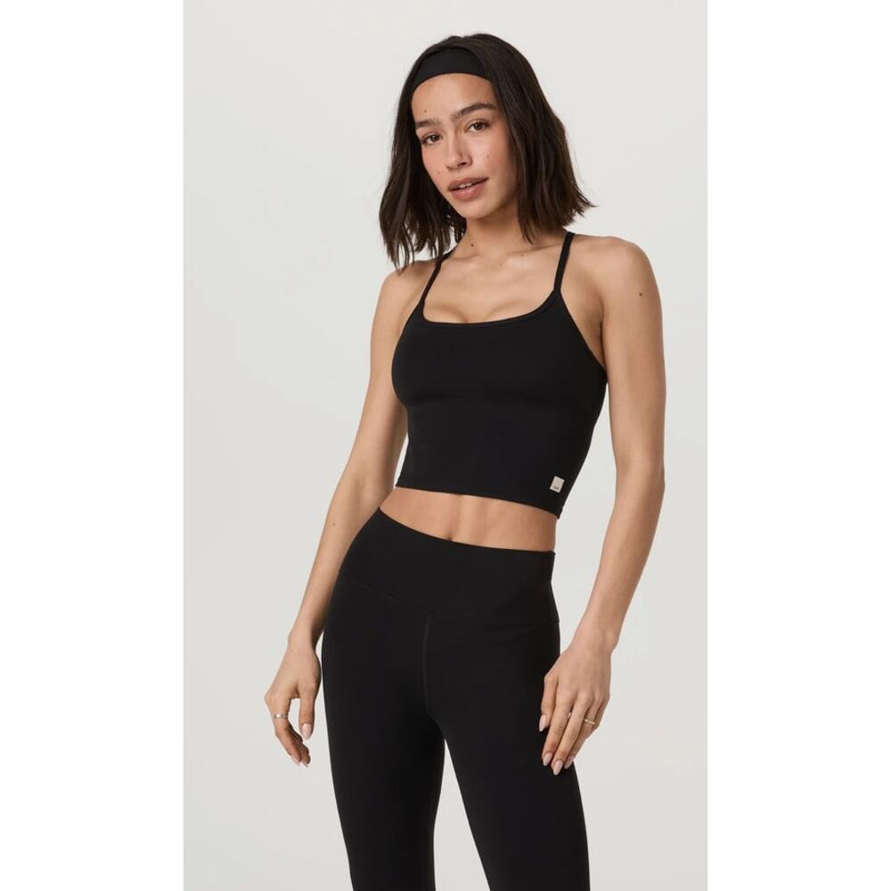 Vuori Black Seamless Cropped Tank